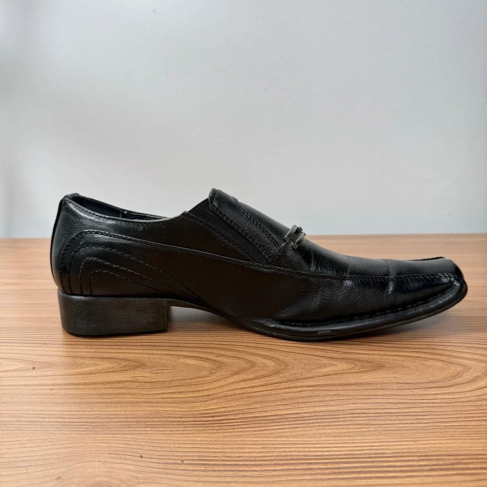 Alberto Fellini Loafers Mens 7.5 Black Wilson 02 Square Bit‎ Slip On Dress Shoe